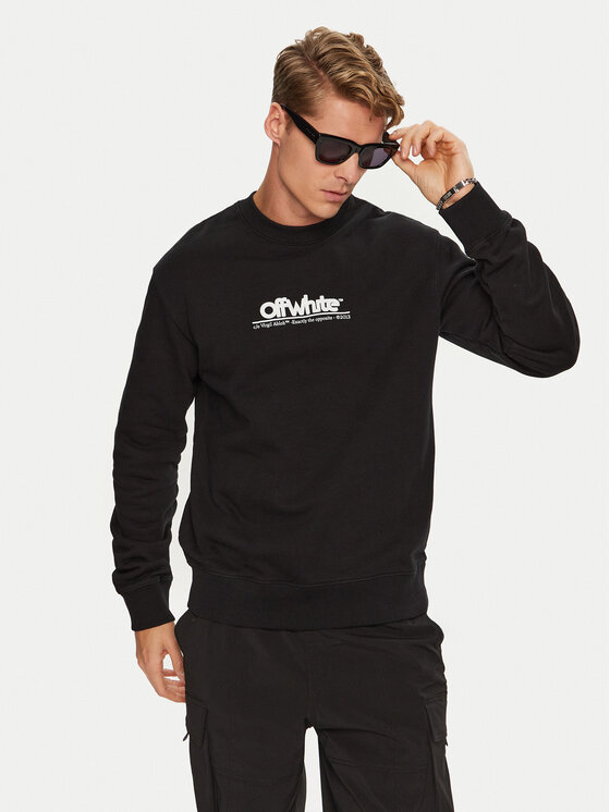 Off-White Mikina OMBA057S23FLE0021001 Čierna Regular Fit