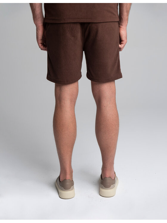 Borgio Borgio Szorty materiałowe Sorrento Brązowy Classic Fit