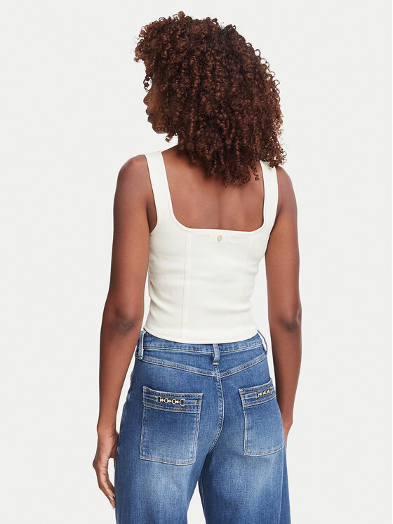 Guess Guess Top W6YZ08 Z0979 Krémová Slim Fit