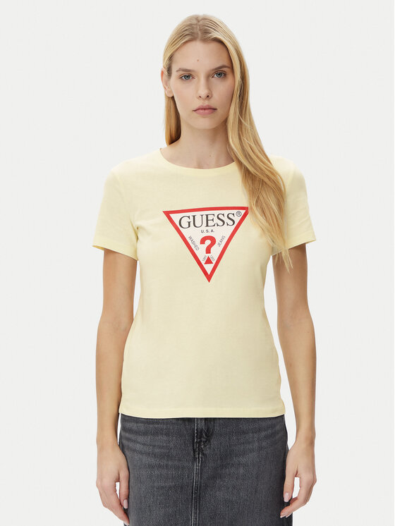 Guess Guess T-Shirt W1YI1B I3Z14 Κίτρινο Regular Fit