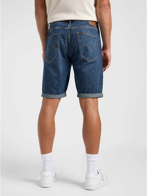 Lee Lee Szorty jeansowe 5 POCKET SHORT Niebieski Regular Fit