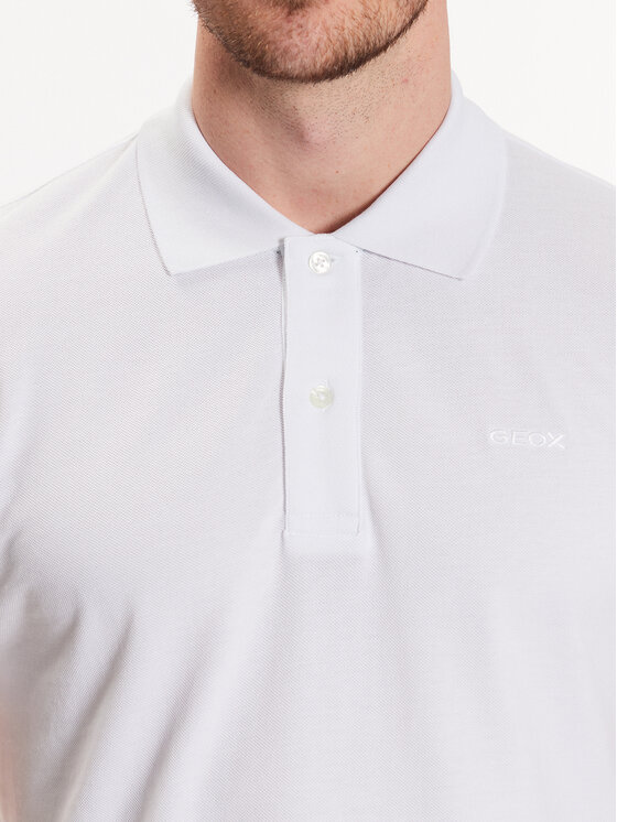Geox Geox Polokošeľa Piquet M3510B-T2649 F1492 Biela Regular Fit