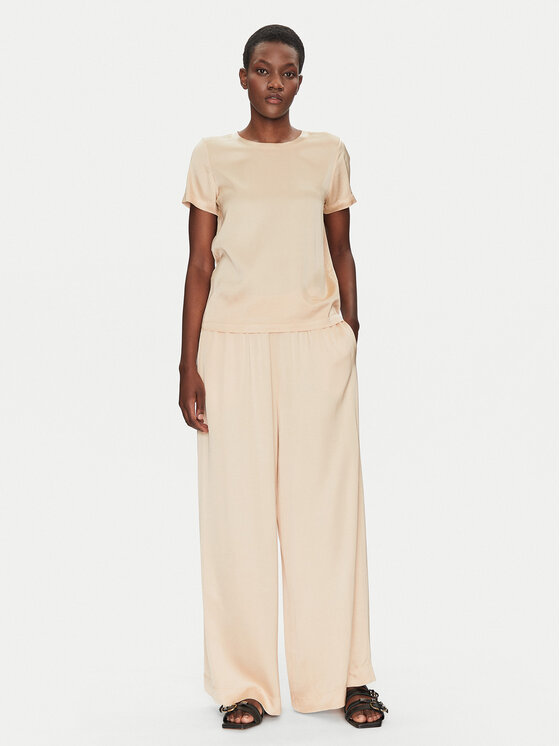 ViCOLO ViCOLO Medžiaginės kelnės TD0008 Smėlio Relaxed Fit