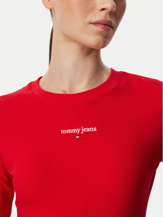 Tommy Jeans Tommy Jeans Bluse Classic Logo DW0DW23248 Rot Slim Fit