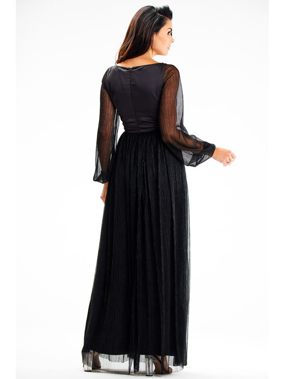 Awama Awama Sukienka wieczorowa A626 Czarny Basic Fit