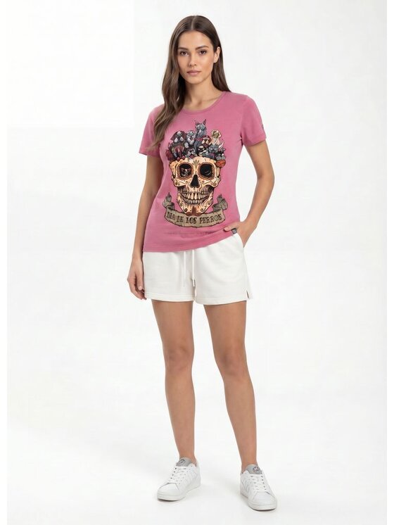 PITBULL PITBULL T-Shirt DIA DE LOS PERROS Różowy Regular Fit