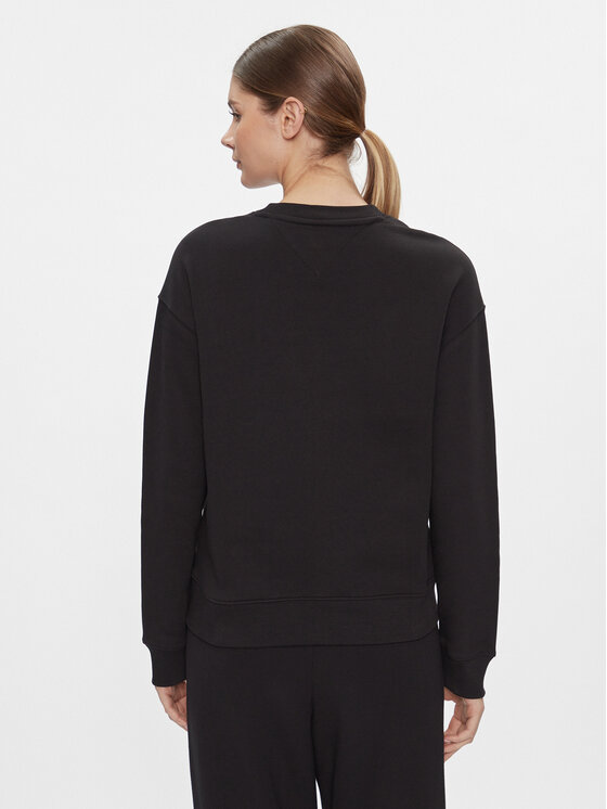 Tommy Jeans Tommy Jeans Bluză Badge DW0DW17325 Negru Relaxed Fit
