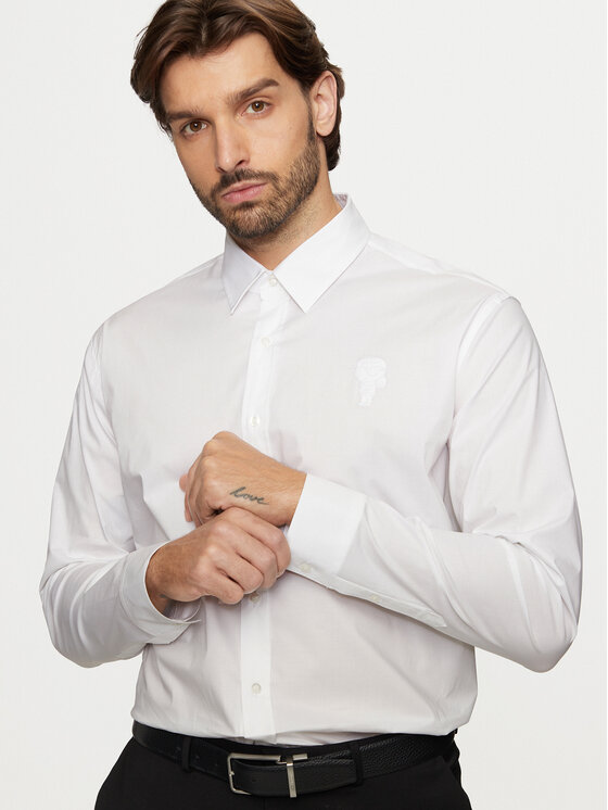 KARL LAGERFELD KARL LAGERFELD Särk 605951 544600 Valge Regular Fit