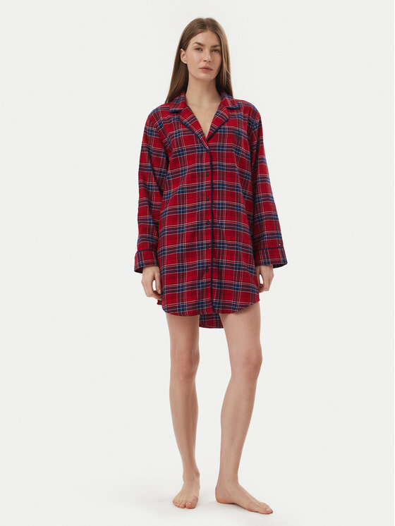 Tommy Hilfiger Tommy Hilfiger Nočna srajca UW0UW06598 Pisana Relaxed Fit