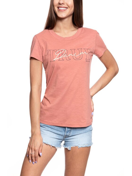 Mustang Mustang T-Shirt ALEXIA C PRINT Pomarańczowy Regular Fit