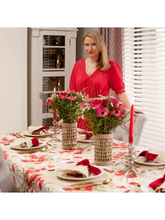 Roseberry Home Roseberry Home Obrus Poppy Czerwony