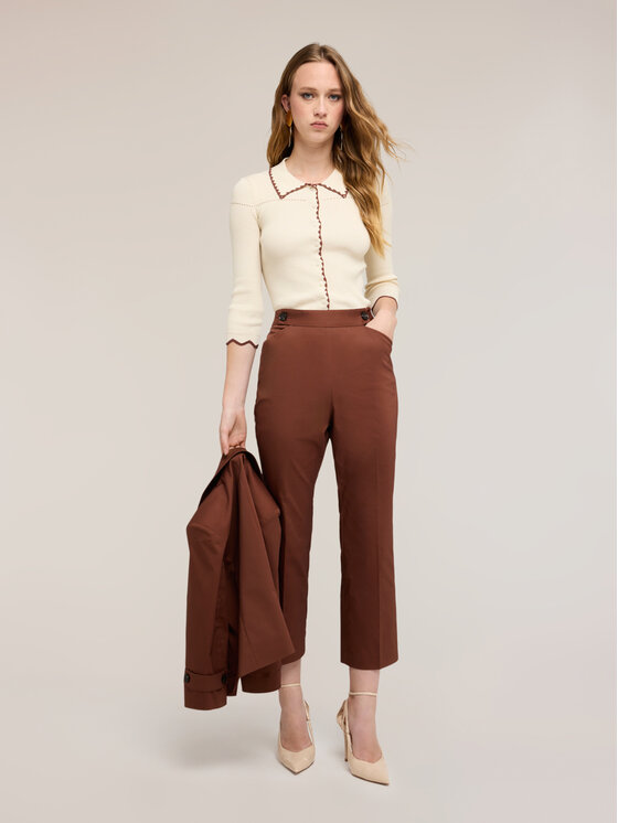 Motivi Motivi Sweter M210W103932N0S1 Kremowy Slim Fit