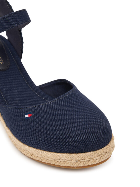 Tommy Hilfiger Tommy Hilfiger Espadryle Mid Wedge Espad Closed Toe FW0FW09233 Granatowy