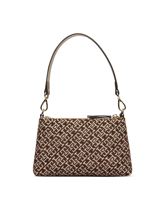 Tommy Hilfiger Tommy Hilfiger Τσάντα Th Jacquard Mini Shoulder Bag AW0AW19006 Καφέ
