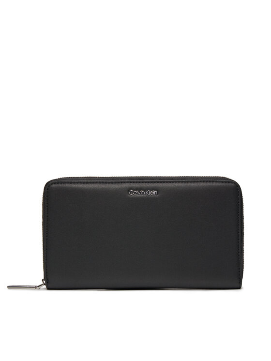 Calvin Klein Liels sieviešu maks Ck Must Xl Zip Around Wallet K60K611936 Melns