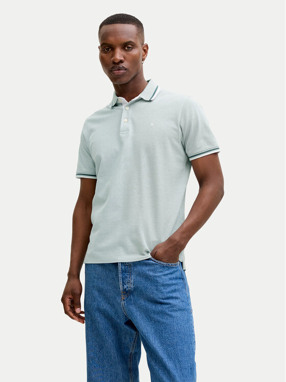 Jack & Jones Tricou polo Paulos 12136668 Albastru deschis Regular Fit