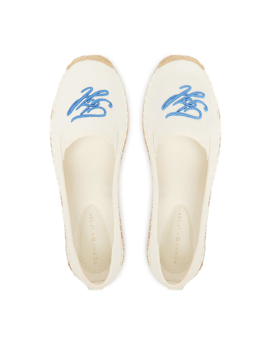 Tommy Hilfiger Tommy Hilfiger Еспадрили Th Script Summer Espadrille FW0FW09240 Бял