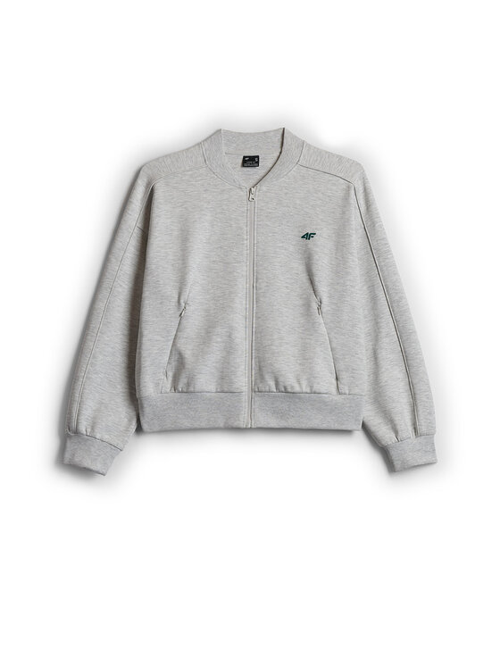 4F 4F Bluza SPORTS CLUB Szary jasny Loose Fit
