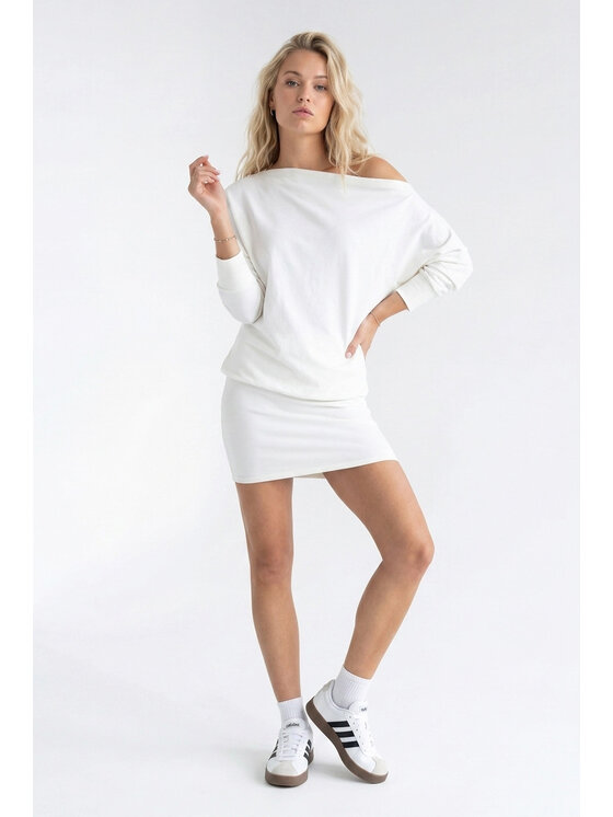 FIGL FIGL Každodenné šaty M1345 Krémová Loose Fit