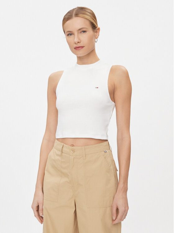 Tommy Jeans Tommy Jeans Top DW0DW17533 Weiß Regular Fit