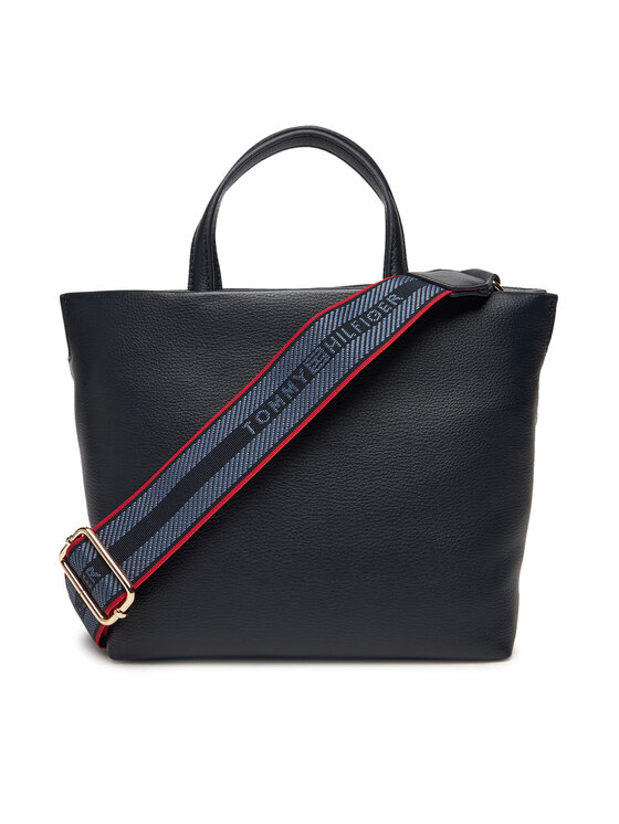 Tommy Hilfiger Tommy Hilfiger Torebka Th Logotape Mini Tote AW0AW17694 Granatowy