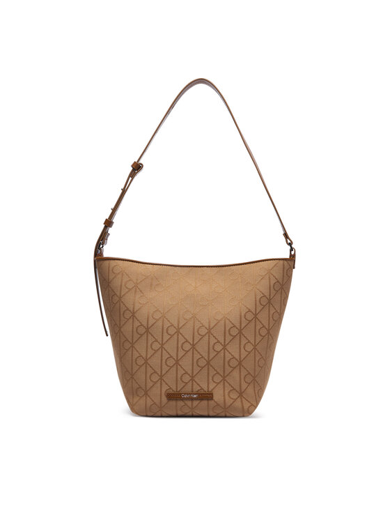Calvin Klein Calvin Klein Torebka Emblem Aop Jacquard Camera Bag LV04F3535G Brązowy