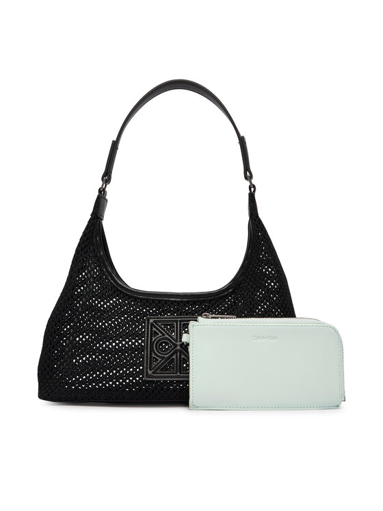 Calvin Klein Calvin Klein Geantă Emblem Mesh Shoulder Bag LV04F3381G Negru