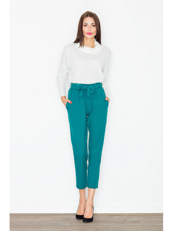 FIGL FIGL Dámské kalhoty M523 Zelená Regular Fit