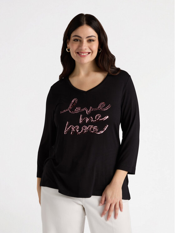 Fiorella Rubino Fiorella Rubino T-shirt G385L008139N033 Nero Regular Fit