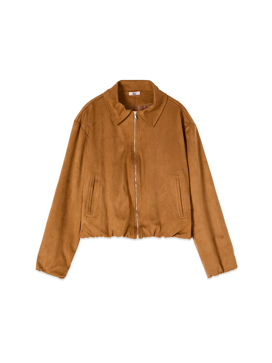 Oltre Oltre Kurtka z imitacji skóry R015J000349N022 Brązowy Regular Fit