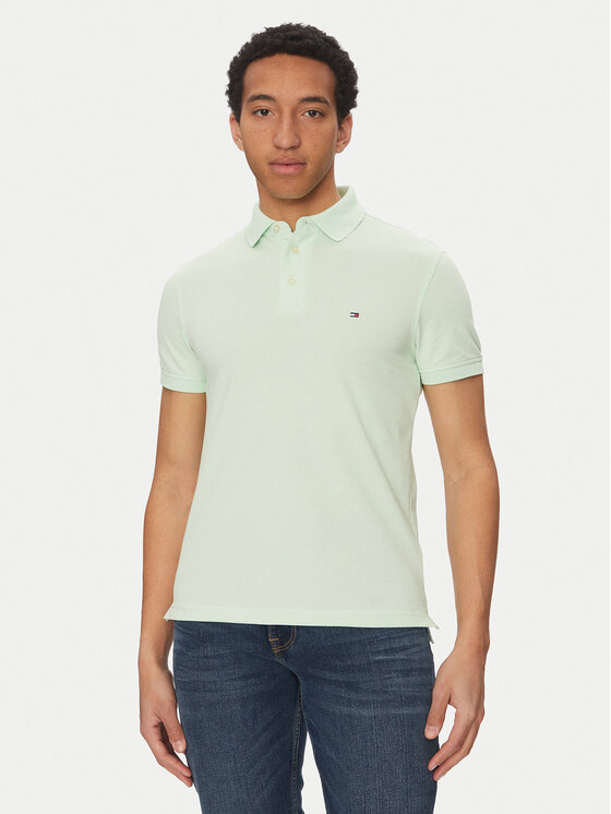 Męskie Polo Tommy Hilfiger, Rozmiar M, Zielone, 1985 MW0MW17771