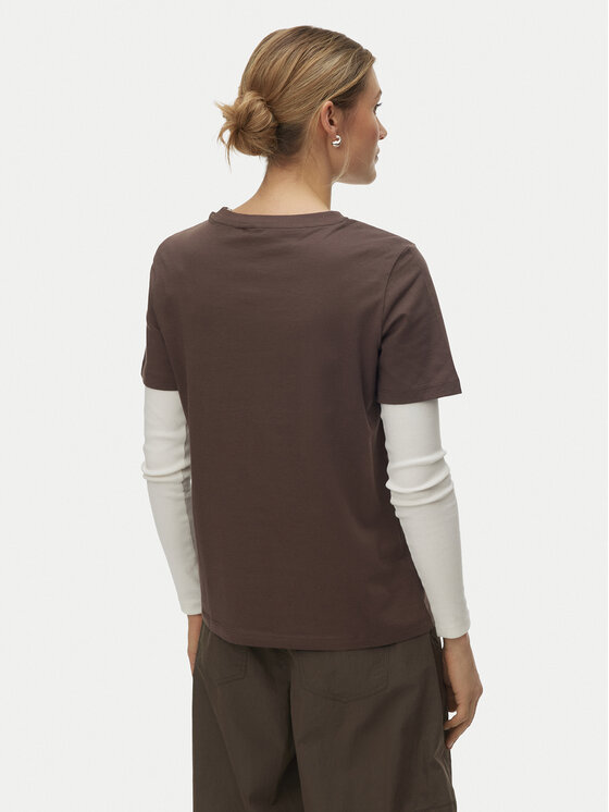 Vero Moda Vero Moda T-Shirt Paulina 10316991 Hnědá Regular Fit