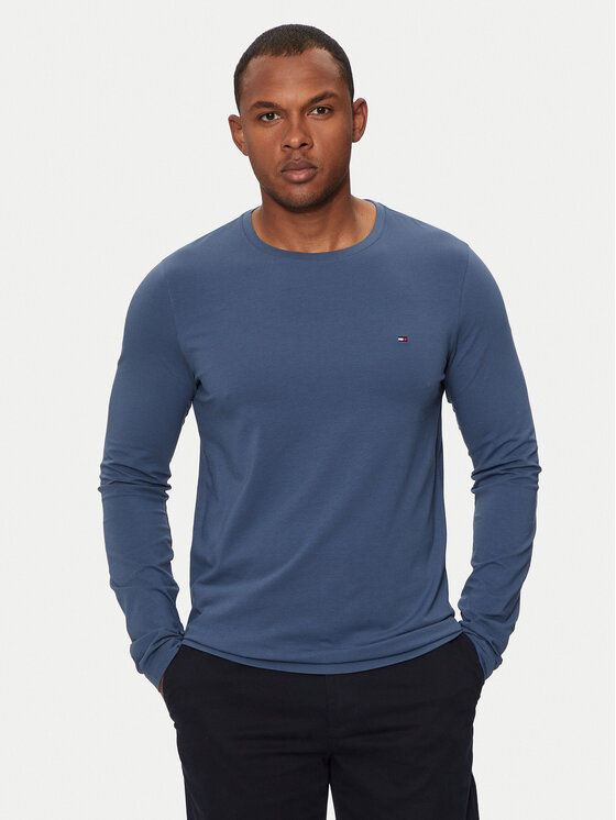 Tommy Hilfiger S dlhými rukávmi MW0MW10804 Modrá Slim Fit