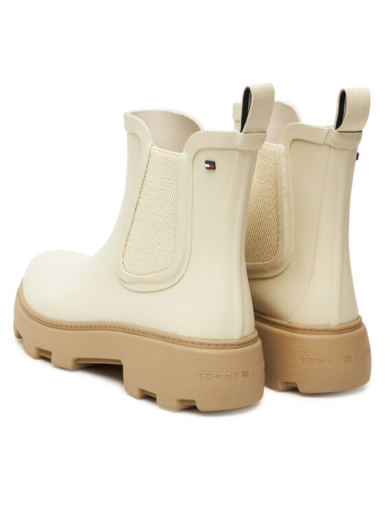 Tommy Hilfiger Tommy Hilfiger Гумени ботуши Rubber Flag Cleated FW0FW08637 Бежов