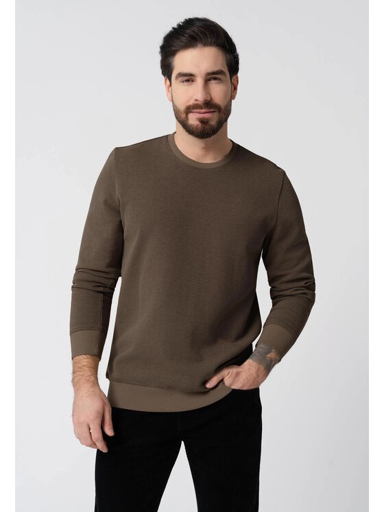 Volcano Volcano Bluza B-LORENC Brązowy Regular Fit