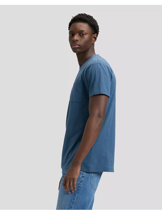 Lee Lee T-Shirt ULTIMATE POCKET TEE Niebieski Slim Fit