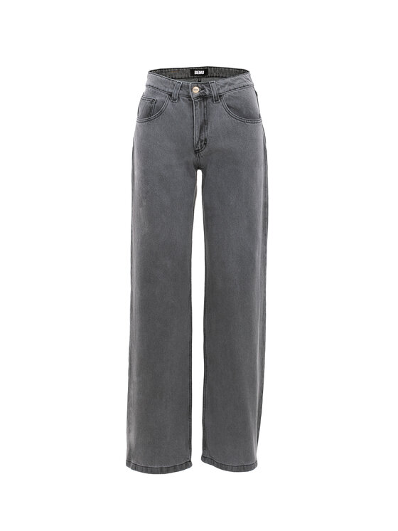 BENU BENU Jeansy JEANSY PROSTE Szary Regular Fit