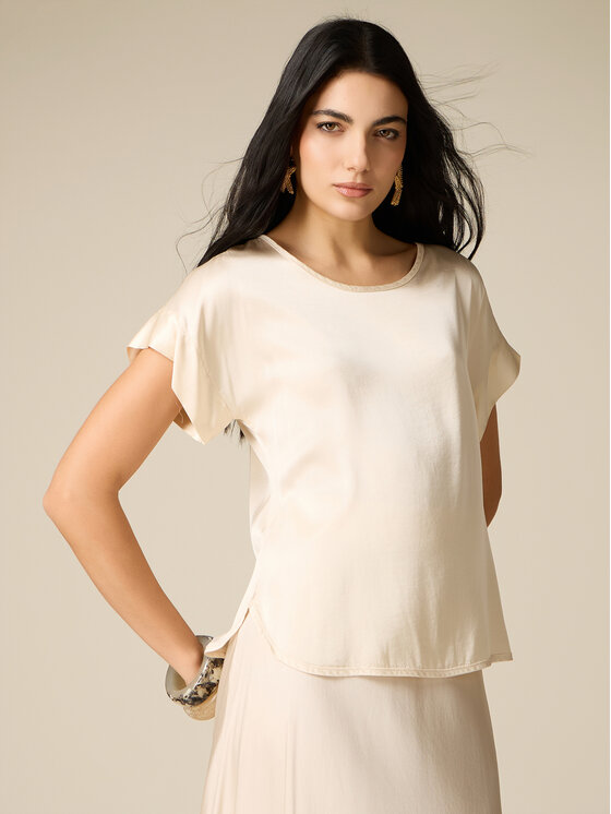 Oltre Oltre Blusa 2516J000762N002 Bianco Regular Fit
