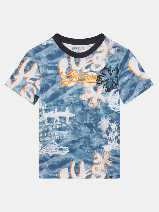 Guess T-Shirt L5GI21 K8HM4 Niebieski Regular Fit