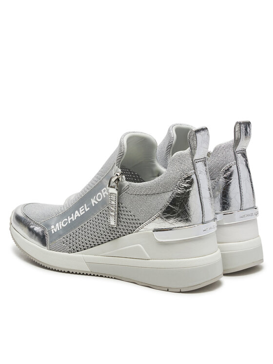 MICHAEL Michael Kors MICHAEL Michael Kors Laisvalaikio batai Willis Wedge Trainer 43R5WIFS3D Sidabrinė