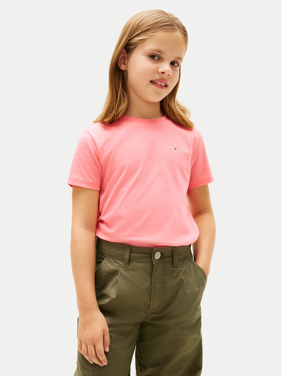Tommy Hilfiger Tricou KS0KS00661 Roz deschis Regular Fit