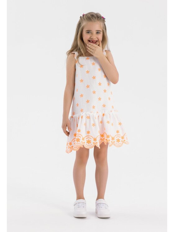 MINOTI Sukienka codzienna, rozmiar 104/110, Biała, 22dress6