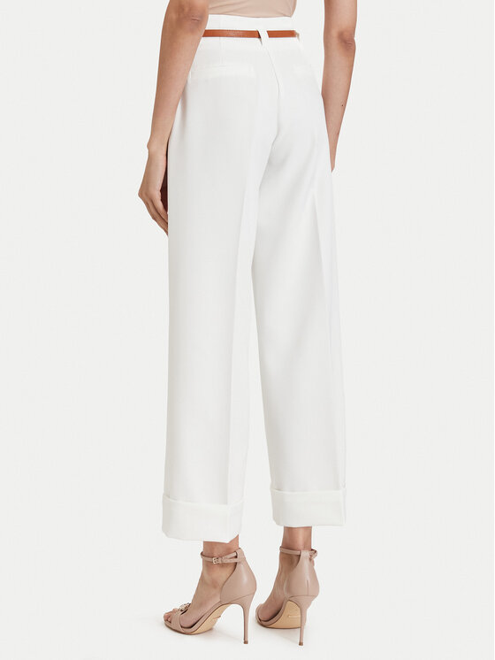 ACCESS FASHION ACCESS FASHION Bavlnené nohavice 63-5021-135 Biela Regular Fit