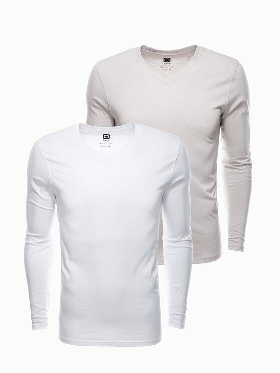 Komplet 2 longsleeve Ombre, Rozmiar XL, Biały, Z41