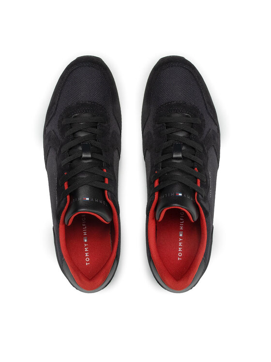 Tommy Hilfiger Tommy Hilfiger Сникърси Iconic Material Mix Runner FM0FM04022 Черен