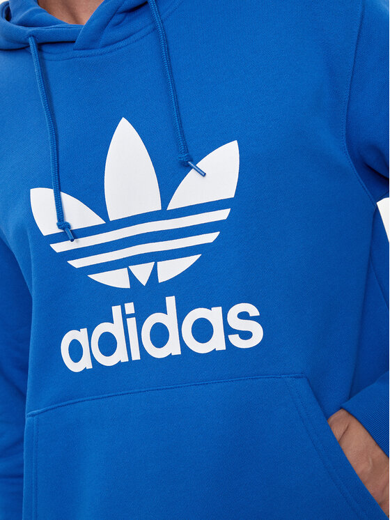 Adidas trefoil hoodie navy sales
