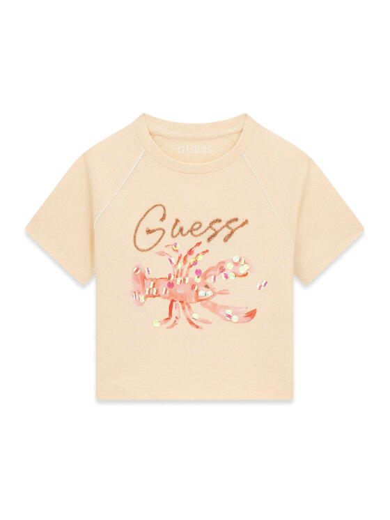 Guess Guess Majica J6GI08 K8HM4 Svetlo oranžna Regular Fit