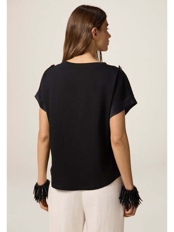 Oltre Oltre T-Shirt G435J004252N033 Czarny Over Fit