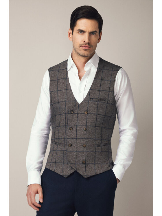 Lancerto Lancerto Kamizelka Subiaco KA131225000011 Brązowy Slim Fit