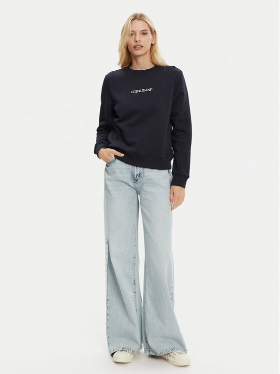 Guess Jeans Guess Jeans Majica dugih rukava W4YQ10 KC811 Tamnoplava Regular Fit